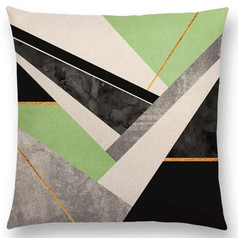 New Colorful Blocks Layers Stripes Geometric Combination Gold Lines Gorgeous Prints Cushion Cover Throw Pillow Case