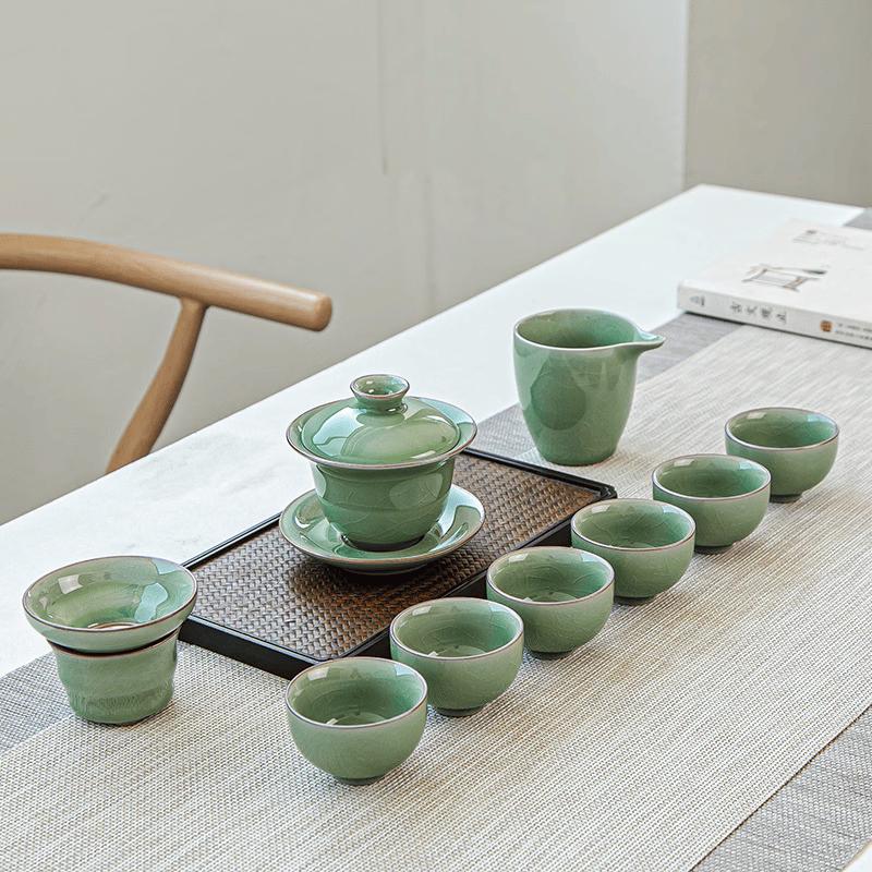 Chaxun Geyao Celadon 10-Piece Tea Set