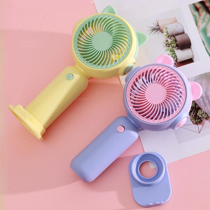 AM3 Battery Operated Handheld Fan Indoor Outdoor Use Ergonomic Handle Lightweight For Kids Adults Outdoor Travel