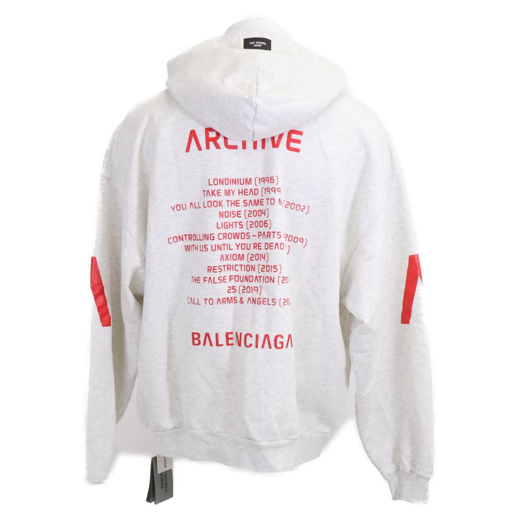 BALENCIAGA [Domestically Licensed/Made in 2011] 744457 700/480 LIMITED EDITION Archive Medium Fit Zip-up Hoodie tops S off whiteUsed
