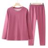 Women's Solid Color Casual Long Sleeve Top & Pants Set