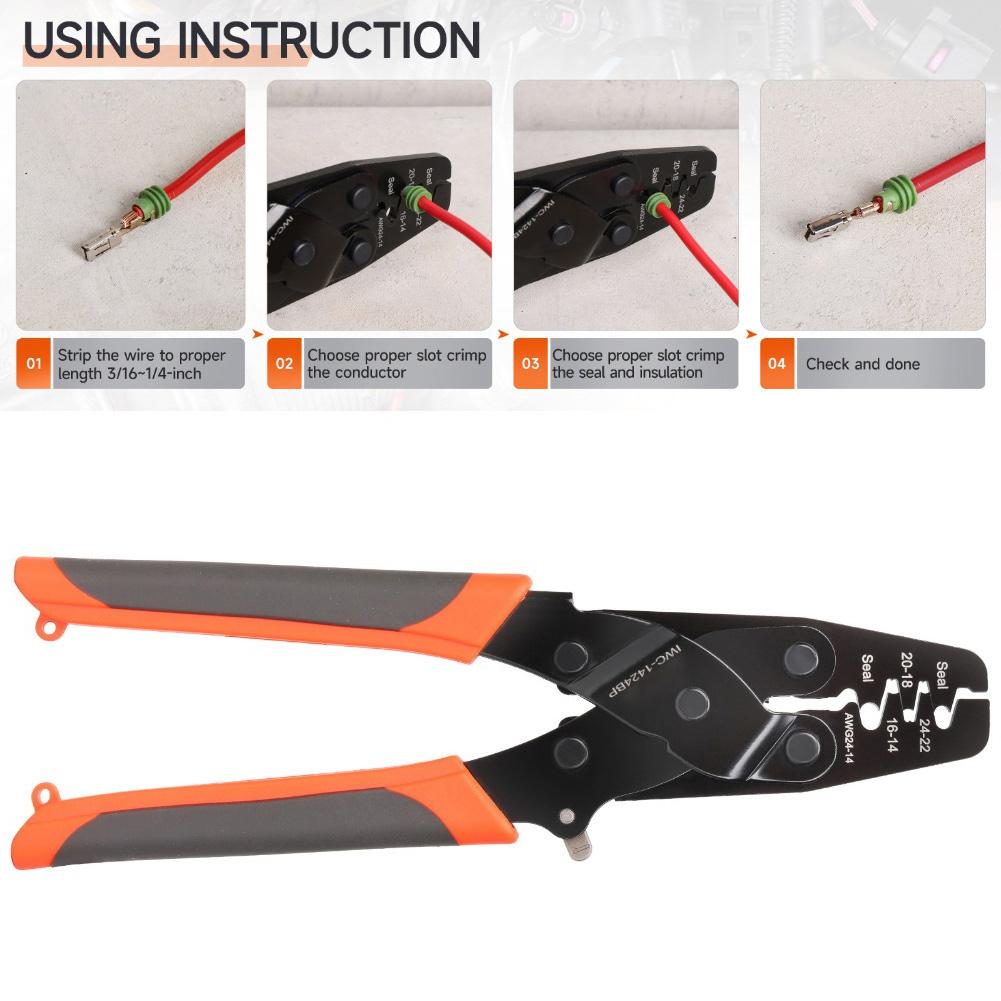 Waterproof Crimping Pliers with Locking Mechanism for Electrical Connector Sealing and Automotive Use IWC1424BP China Mainland
