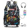 Cartoon Game Merchandise With Usb Hiking Bag College Students Outdoor Travel Large Capacity Backpack Bag