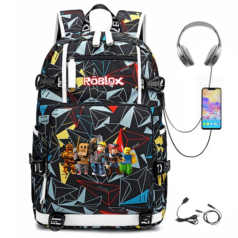 Cartoon Game Merchandise With Usb Hiking Bag College Students Outdoor Travel Large Capacity Backpack Bag