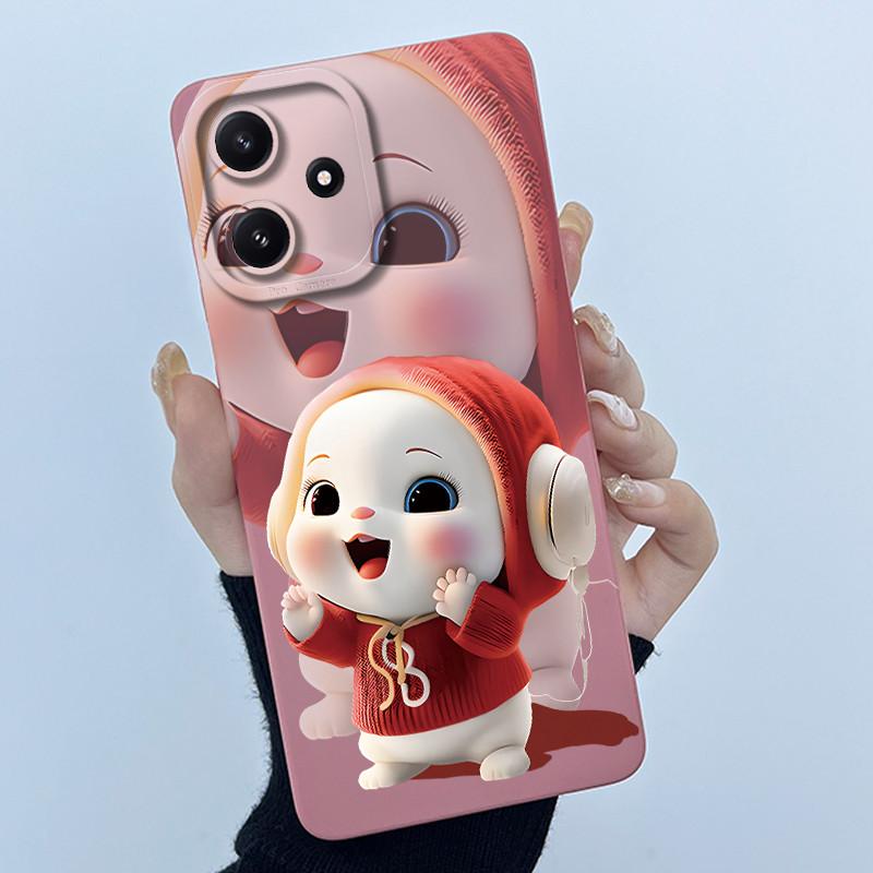 Phone Case For Xiaomi POCO M6PRO 5G Redmi Note 12R 5G Cute Panda Sweet Girls Cats Shockproof Silicone Back Cover For Redmi 12 5G