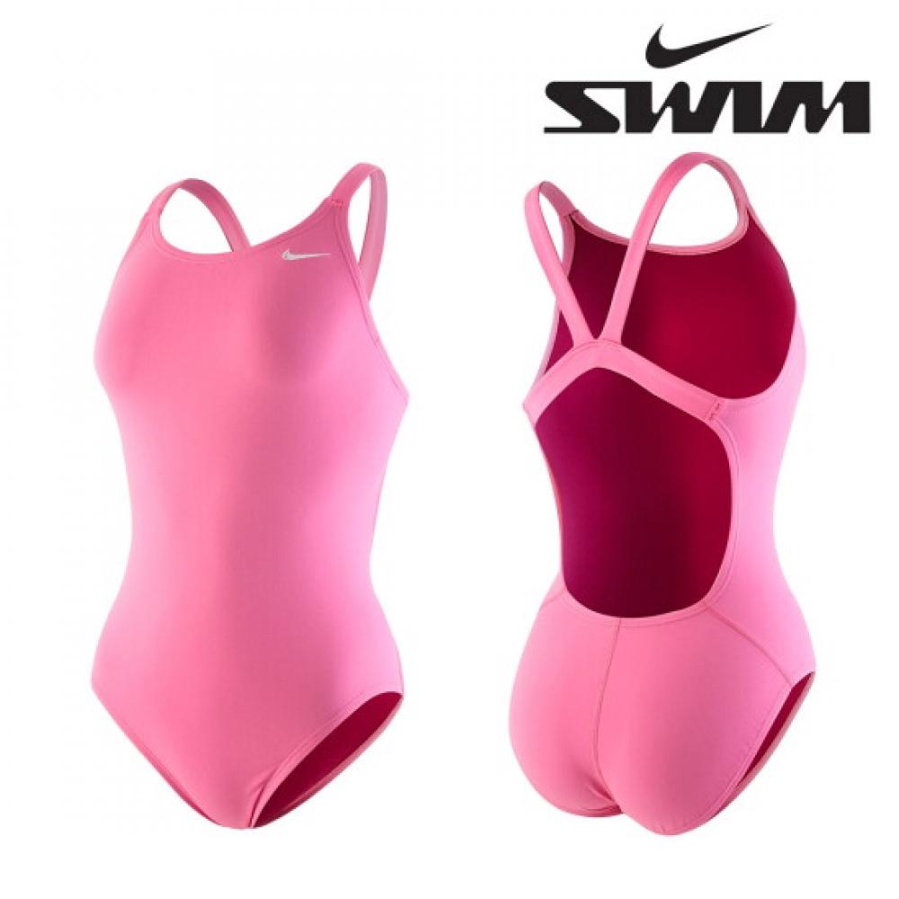 Nike Women Anser Solid Fastback Swimsuit Pink Glow Nessa001