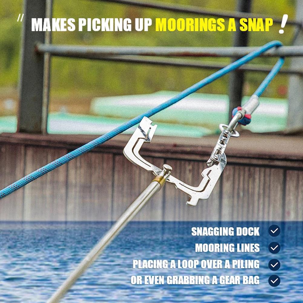 Multi-Purpose Mooring Rope Dock Hook Stainless Steel Long-distance Threader Portable Stop Ship Kayak Accessories Boat Tool