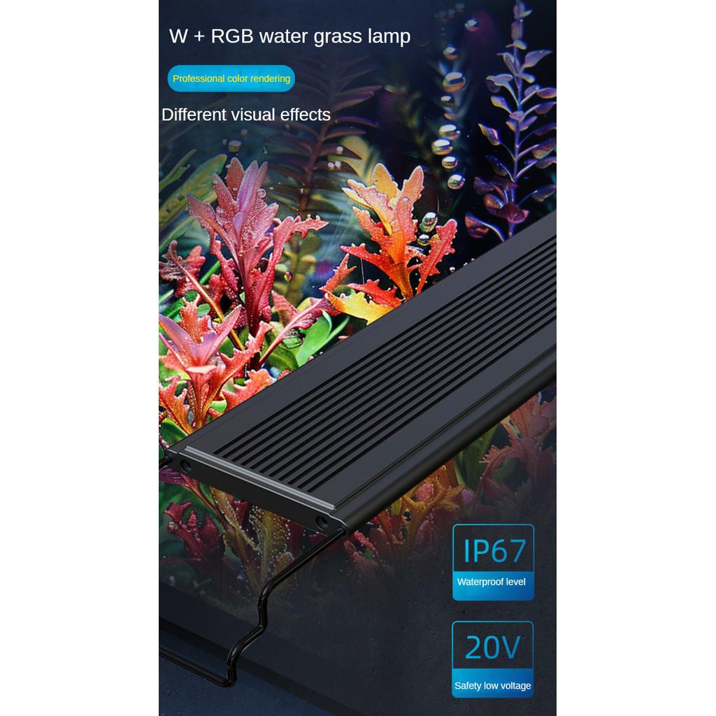 Professional Aquatic Plant Light Fish Tank LED Full Spectrum RGB Bracket Lighting Lamp Waterproof Aquarium Light
