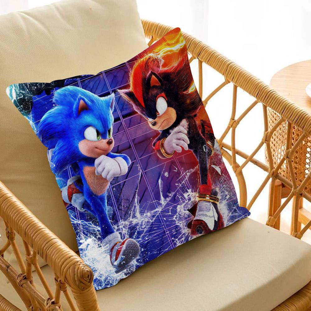 S-Sonic the Hedgehog Personalized Pillow Dust Cover Bedroom Kids Party Decoration Pillowcase Birthday Children Gift