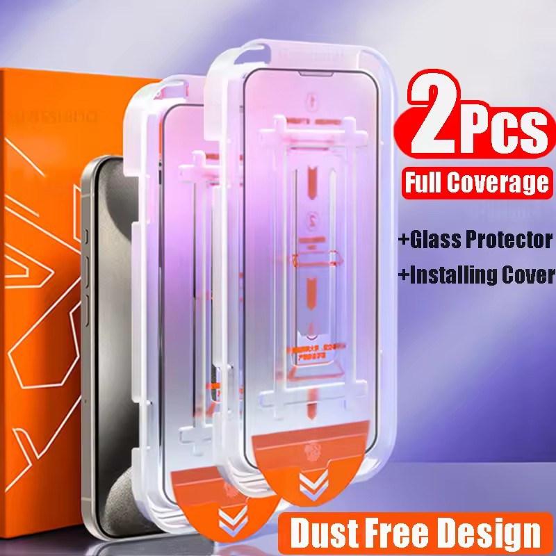 

1-3 шт. Олеофобное покрытие без пыли простая установка защитная пленка для экрана для iPhone 13 11 12 14 15 Pro Max Mini XR 16 15 Plus стекло iPhone 16E