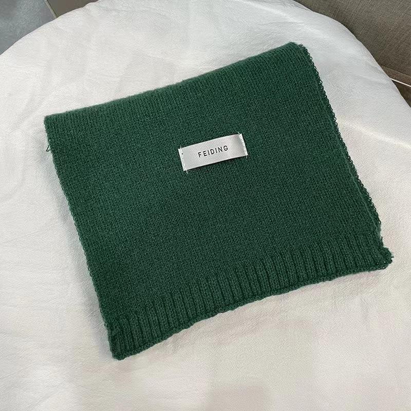 Rainbow color autumn and winter new scarf women's winter outer warm Korean version versatile solid color knitted neck scarf