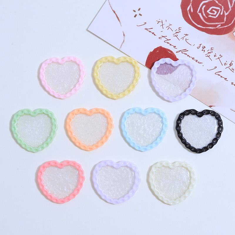 Love Heart Glitter Plate Handmade DIY Resin Accessories for Phone Cases, Hair Clips, and Jewelry