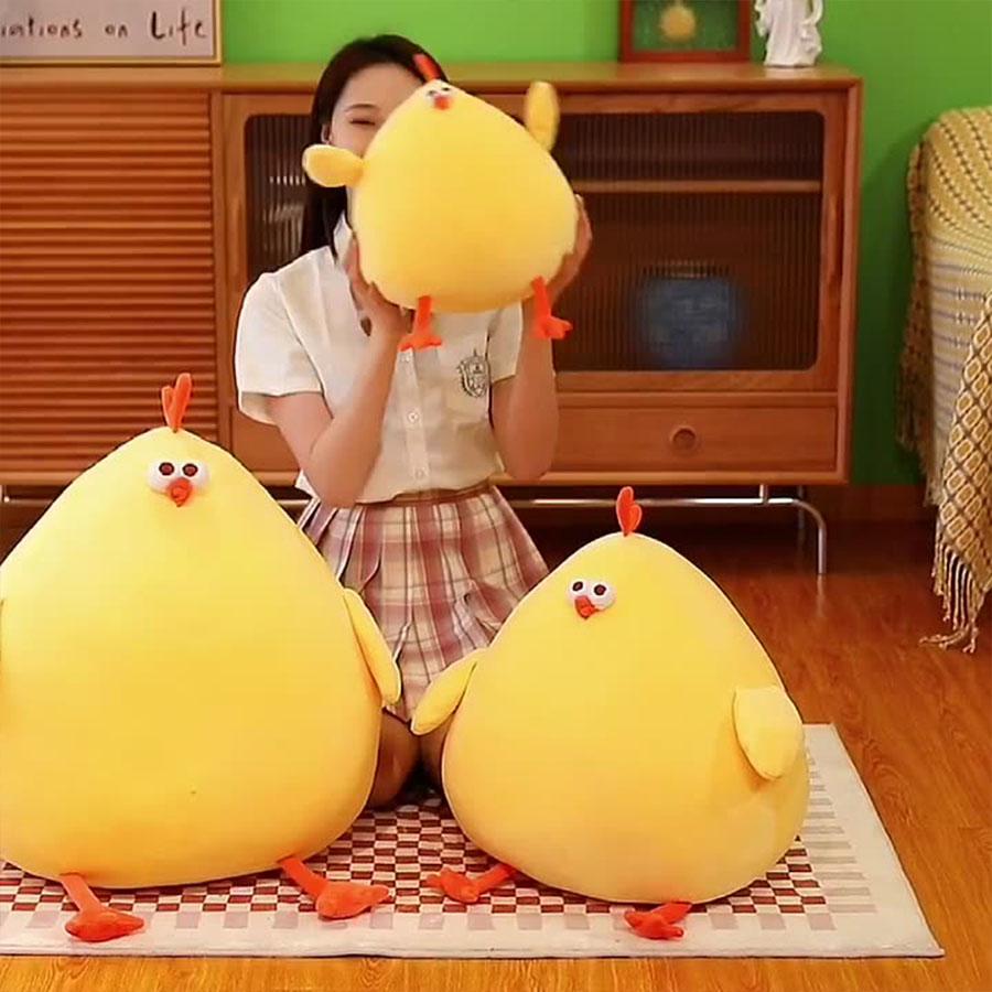 MINISO Cartoon Animal Doll Cute Yellow Chicken Plush Stuffed Toy Soothing Doll Soft Pillow Kawaii Children's Birthday Gift