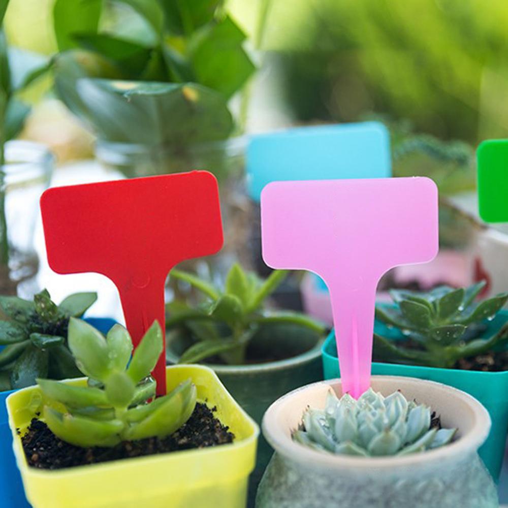 100PCS White Garden Labels Plant Waterproof Classification Sorting Sign Tag Ticket Plastic Writing Plate Board Plug In Card