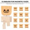 Handmade Shaking Wooden Figurine with 12 Magnetic Interchangeable Faces & Spring Legs - Stress Relief Home Decor Accent for Office Desk, Car Dashboard