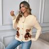2026 Autumn/Winter Sweet Bear Cardigan Sweater for Women