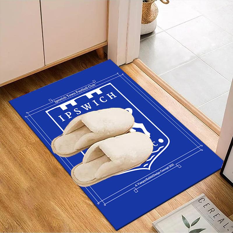 Town Football Club Crest Printed Office Carpet Chair Cushion Entryway Rug, Rugs for Living Room, Bedroom Christmas gifts