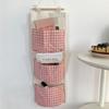 Convenient Plaid Pattern Hanging Bag Large Capacity Waterproof Storage Bag Multifunctional Ventilate Bags For Dormitory