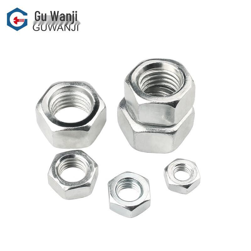 GUWANJI Carbon Steel White Zinc Plated Hex Nut