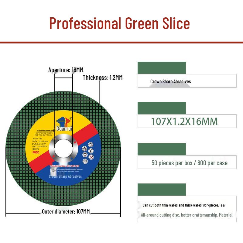 Metal & Stainless Steel Cutting Disc Set: 100/125/150/180mm Polishing & Grinding Wheels for Handheld Grinders