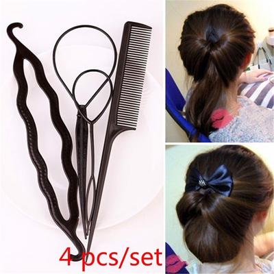 4 Pcs/set  Korean Fast Magic Hair Twist Bun Clip Style Braiding Tools Hair Accessories Women Hea