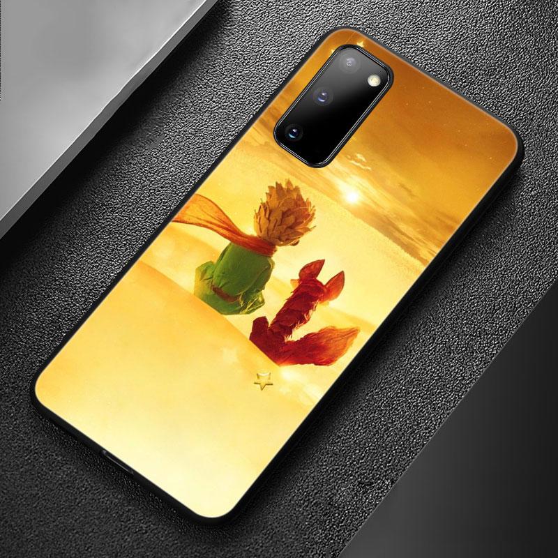 The Little Prince fox telefonfodral för Samsung Galaxy S20 S21 FE S10 Lite Note 20 10 Lite S8 S9 S10E S10 Plus Ultra Black Cover