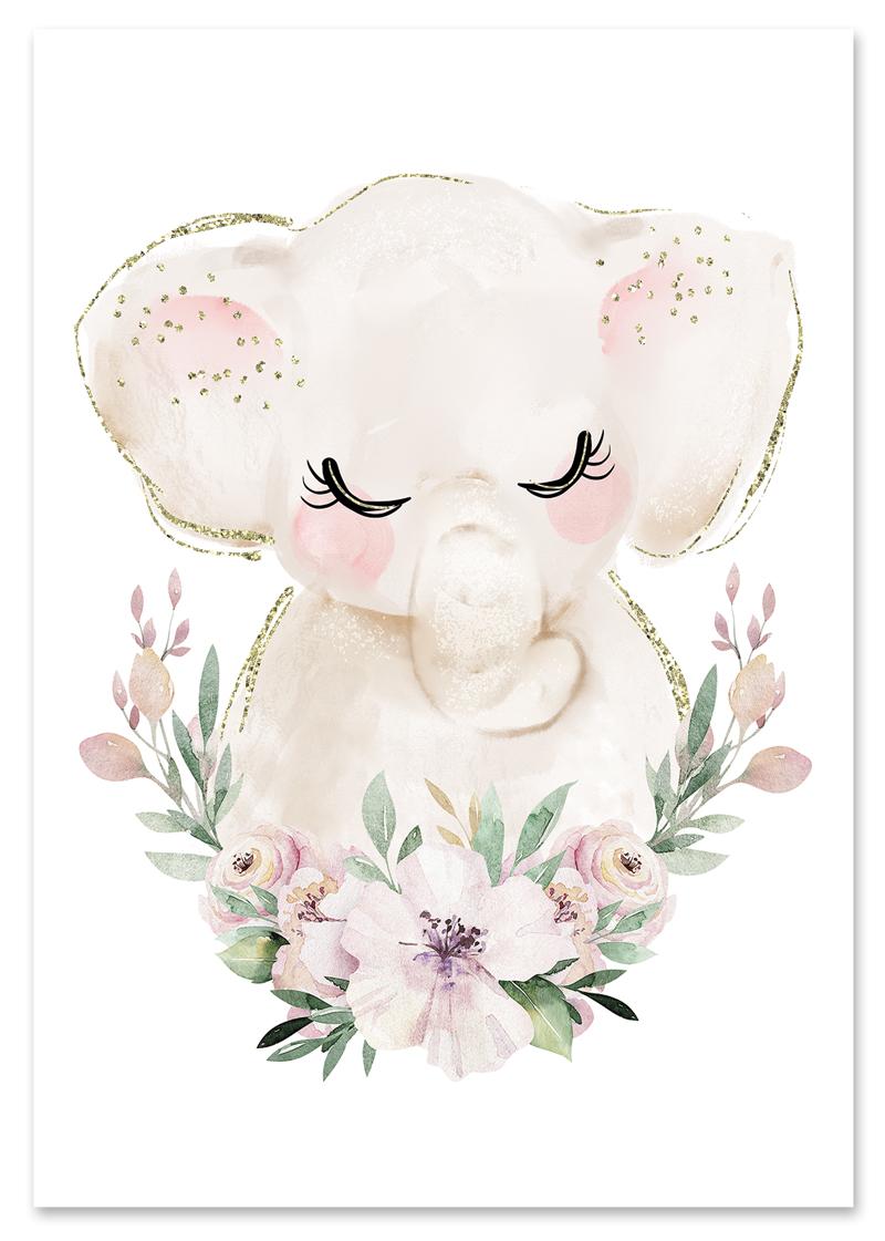 

Постер слоник для дитячої кімнати 30x40 cm