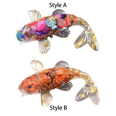 2,3-calowa Szklana Statuetka Ryby Koi Dekoracja Biurka Ornament na Szczęście Ręcznie Robiony Ornament Samochodowy do Wystroju Domu i Biura Wielofunkcyjny