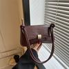 Fashionable Small Square Shoulder Bag In Black White Brown Casual Pu Crossbody Style