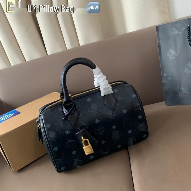 Bolsa Boston Feminina Marca M 2025 - Estampa de Flor Antiga com Fecho Dourado