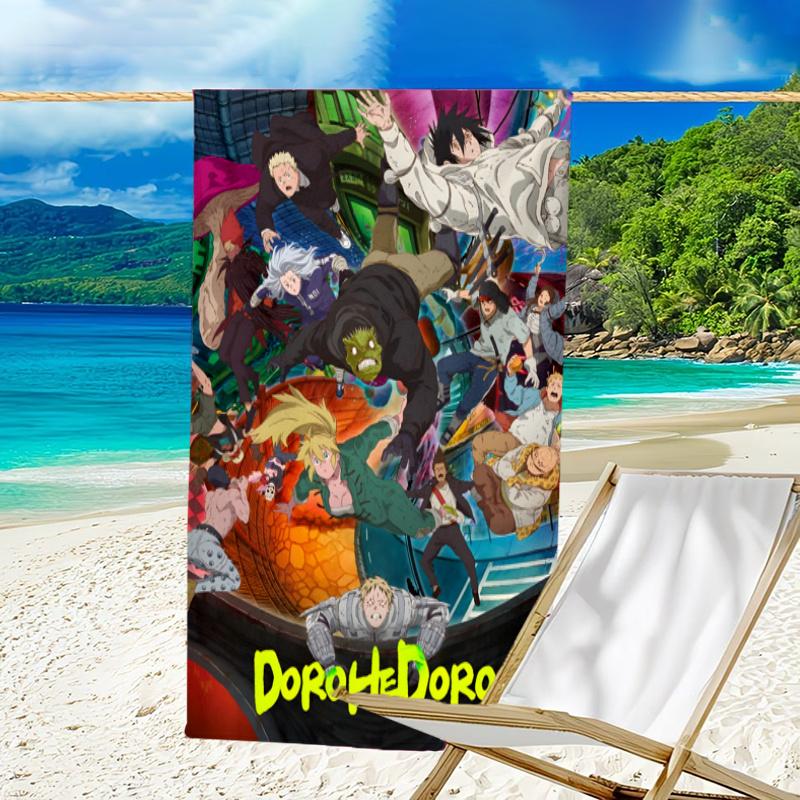 1pc Dorohedoro Beach Towel, Beach and Seaside Swimming Pool Equipment, Fashion Pattern, Rectangular, Travel Essentials