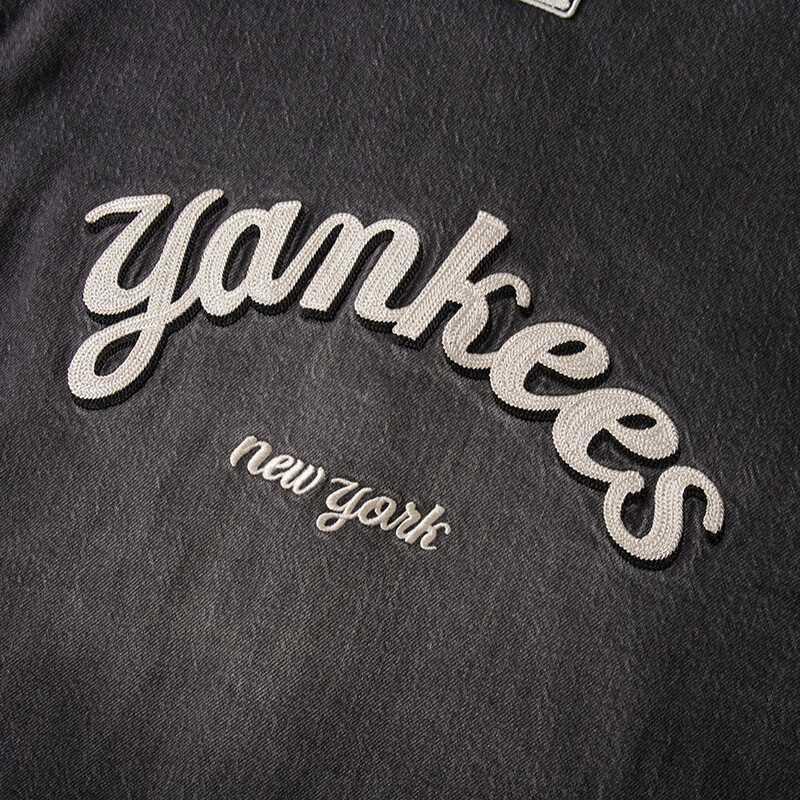 New MLB Denim Jacket Unisex Charcoal Gray 3ADRV0144