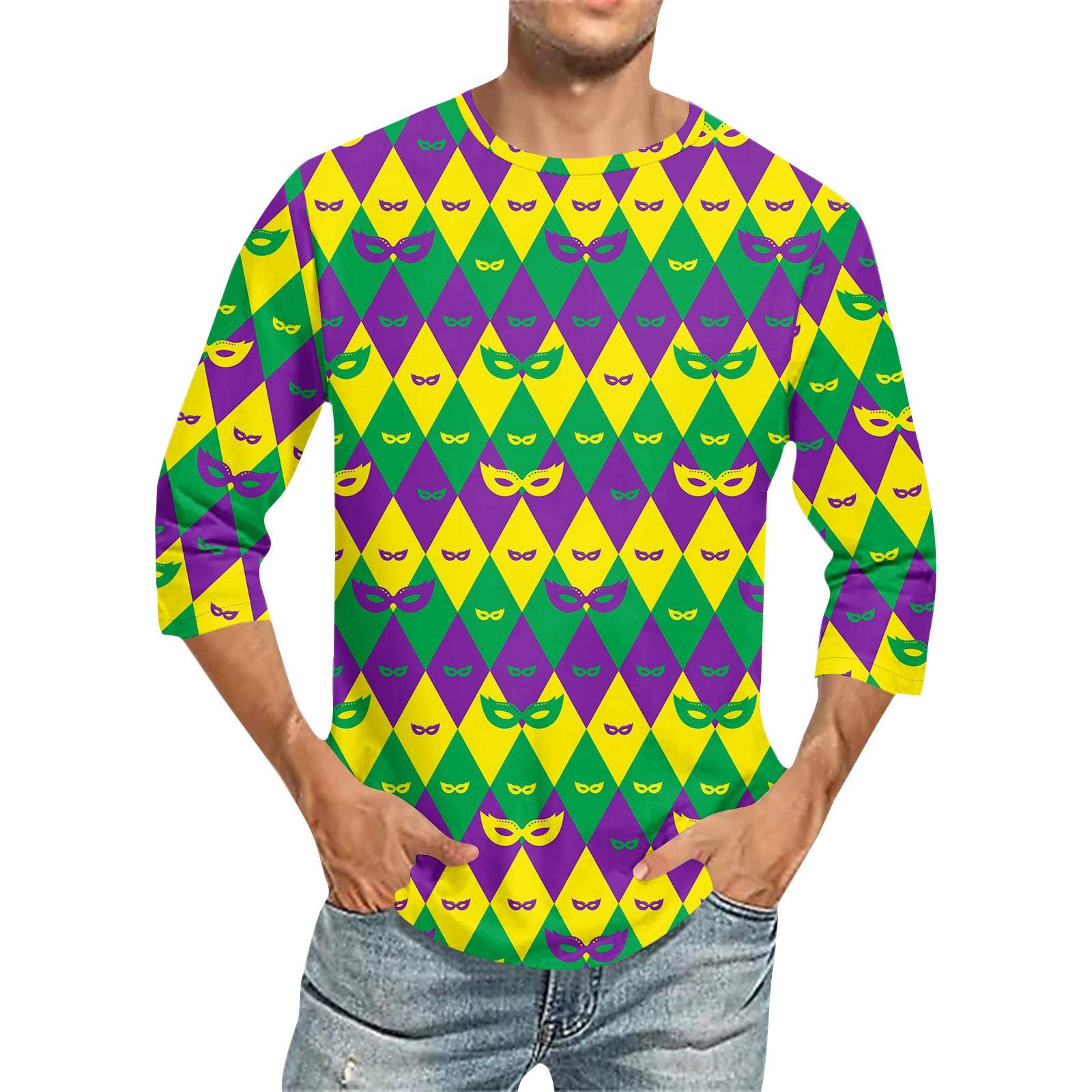 

Carnival Print - Men s Round Neck Short Sleeve Top XXXXL