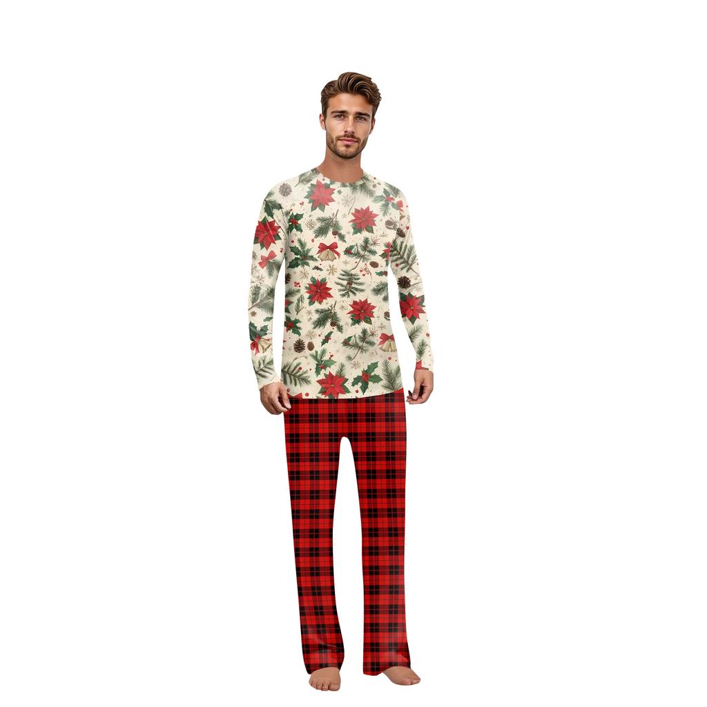 Christmas Prints Family Matching Long Sleeve Tops+Pants Set Family Matching Sets