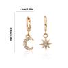 Cubic Zirconia Star Moon Drop Earrings Allergy Proof Lightweight Hoops For Women Evening Party Jewelry Gold Rose Gold