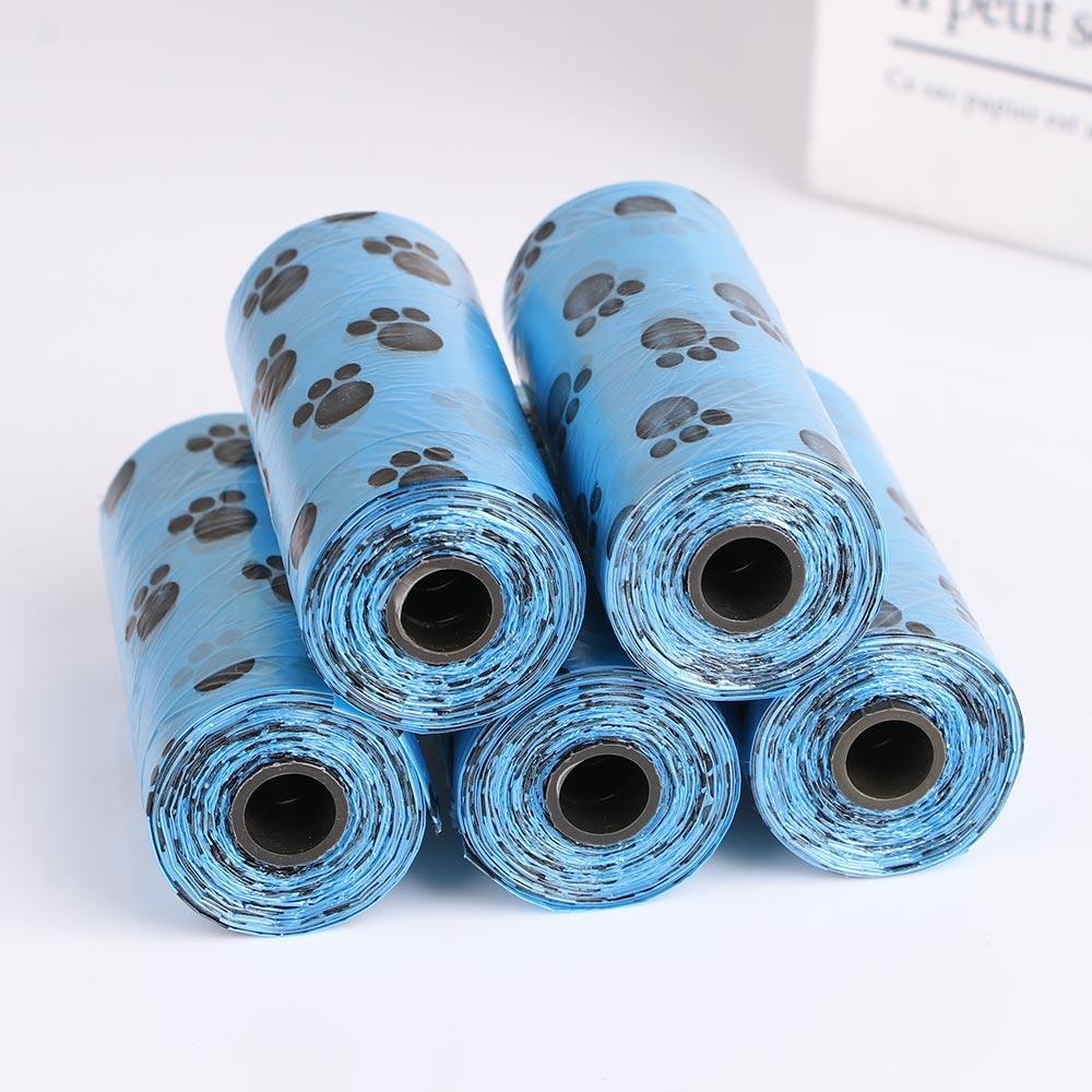 Degradable Poo Refills Scooper Home Supply Plastic 5Rolls/75Pcs Pet Dog Waste Poop Bags Pick