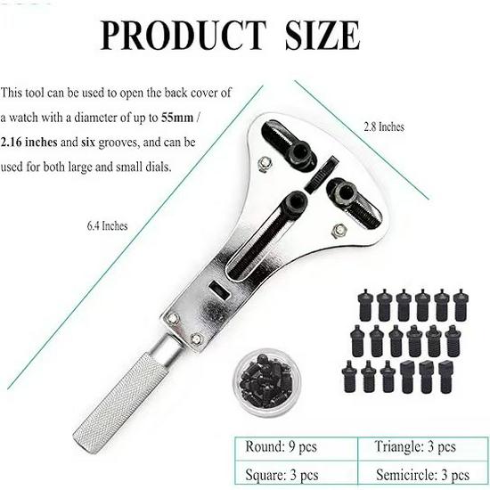 Three-Jaw Watch Case Opener for Repair and Battery Replacement
