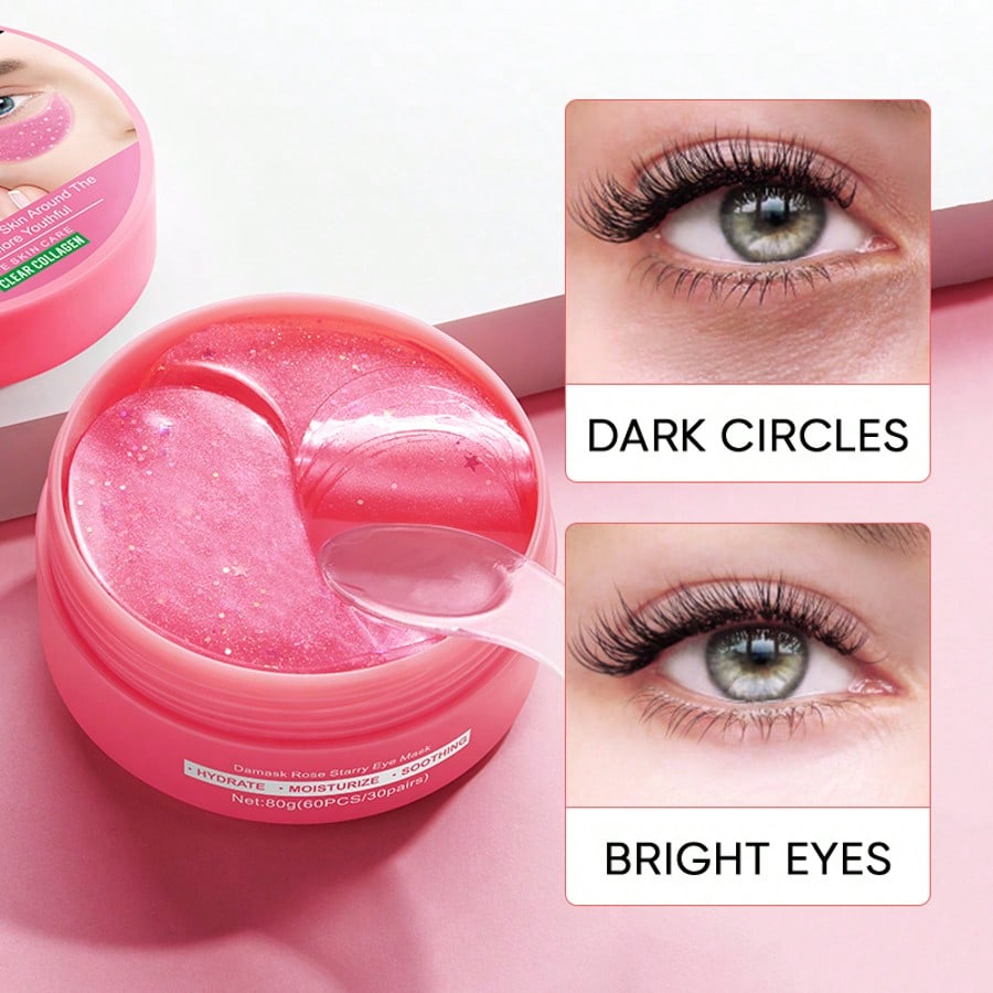 1PC Rose Starry Sky Eye Mask, Eye Mask Patches, Eye Care,Smooth,Moisten Skin,Brighten The Skin Aroun