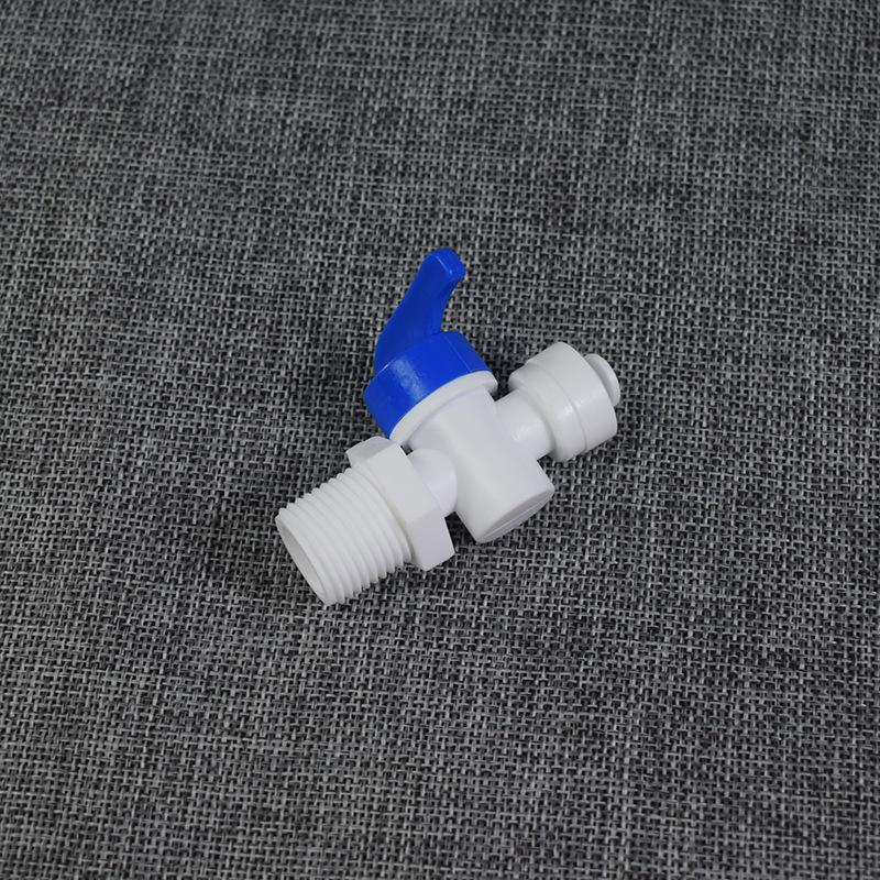 1/2" External Thread Ball Valve with 4-Turns for Water Purifiers, 1/2" To 1/4" Tube, Quick Connect PE Tube Valve.