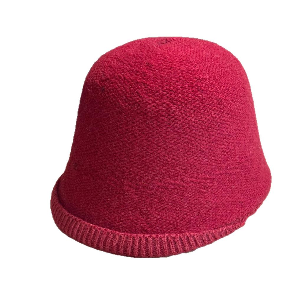 Autumn and Winter Warm and Versatile Wool Cashmere Fisherman's Hat Women's Personalized Irregular Knitted Basin Hat with Long Front and Short Back