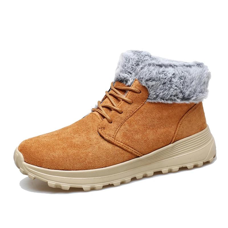 

Зимние теплые мужские ботинки Новые повседневные удобные прочные мужские походные ботинки Уличные большого размера Кожаные Нескользящие мужские высокие зимние ботинки 43