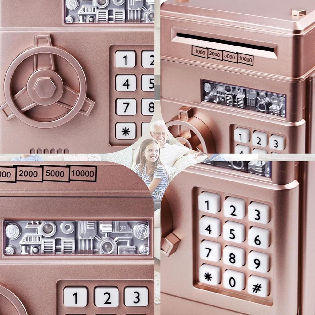 Piggy Bank for Kids, ATM Electronic Password Cash Coin Bank, Money Saving Box for Kids, Boys Girls Birthday Gift (New Rose Gold)