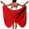 Women's Solid Beach Cover Up Cross Strap Wrap Dress for Swimsuit Lightweight Bathing Suit Outerwear for Vacation Resort
