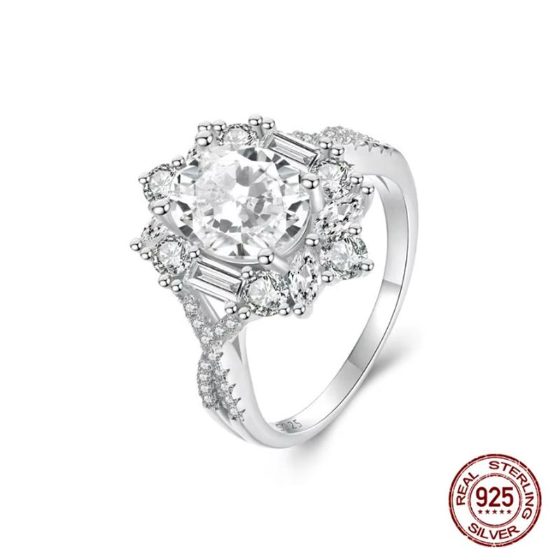 

Роскошные обручальные кольца с овальным цирконием из стерлингового серебра 925 пробы, обручальное кольцо для женщин, подарок на годовщину 10 серебряный