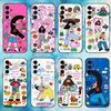 Colorful Whimsy Girl Phone Case For Samsung Galaxy A73,A72,A71,A70,A53,A52,A51,Soft Silicone Black Cover