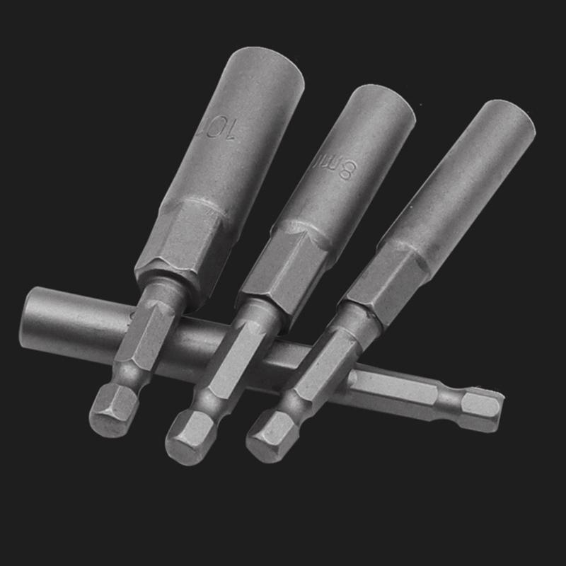 Impact Socket 1/4Inch Metric Deep Impact Wrench Hex Socket Head Converters For Wrench Adapter Socket Hand Tool 6-19mm