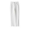 Women's High-Waisted Slim-Fit Straight-Leg White Pants for Summer