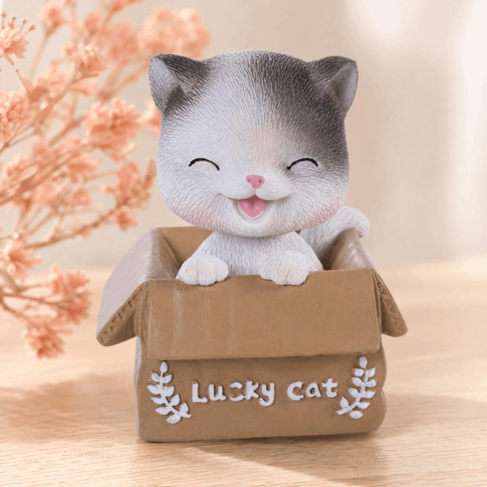 Resin Bobble Head Cat Dashboard Ornament Swing Head Animal Desktop Figurine  Bedroom Table Ornament