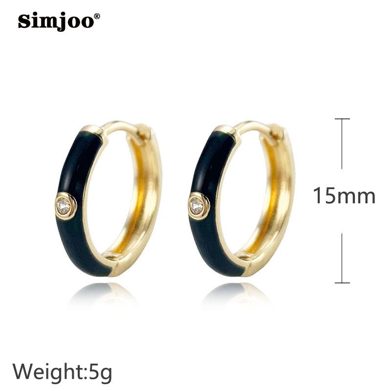 SIMJOO Mode Mode Farbe Tropfenöl Zirkon Ohrringe für Frauen