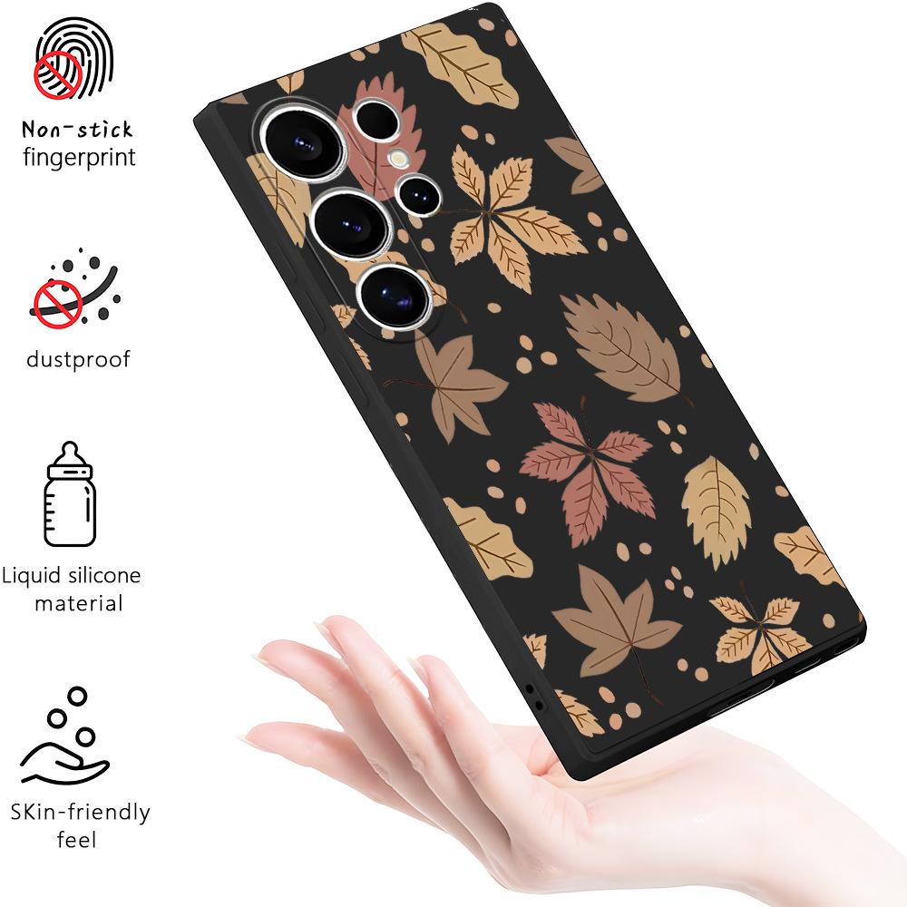 Ins Beautiful Style Retro Autumn Maple Leaf Samsung S26edge Mobile Phone Case TPU Soft Case S25Ultra Protective Case